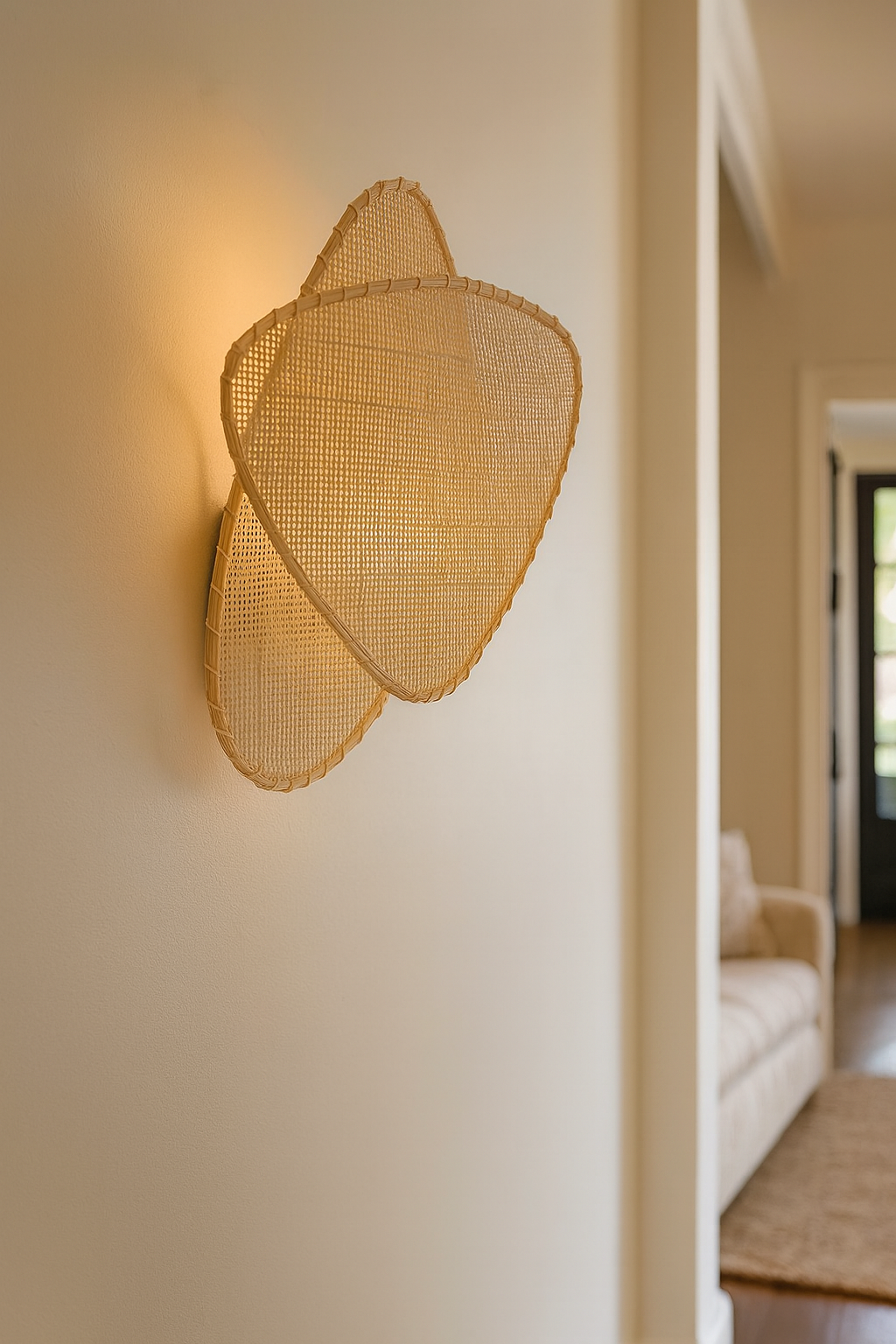 Bamboo Wall lamps For Living Room | Rattan Wall scones | Wicker Wall Lamps | Cane Wall Scones - Diva by Akway - Image 3