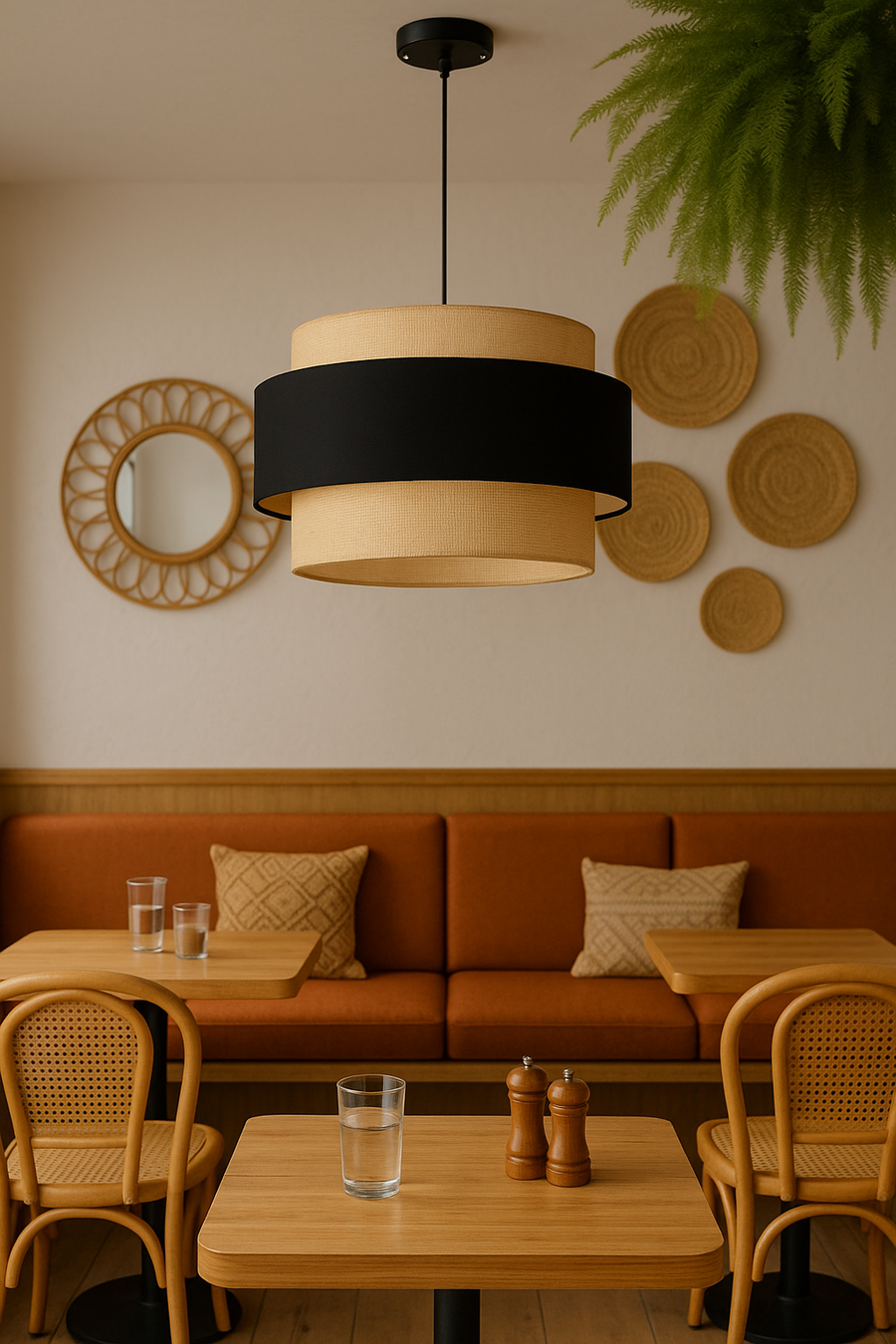 Jute Pendant Light for Living Room 12 Inch - Disha by Akway
