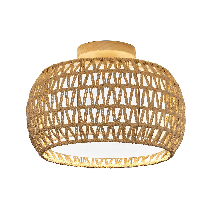 Ceiling Flush Mount Lamp for Living Room | Jute Pendant light | Jute ceiling light - Terado - Akway Uncategorized (Image 3)