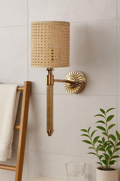 Bamboo Wall Lamp For Living Room | Rattan Wall Scone - Eshana