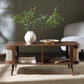 Wood & Cane Coffee Table for Living Room - Fizzaa
