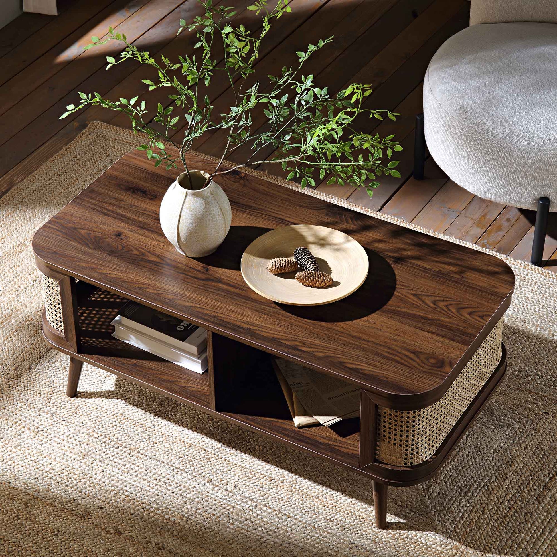 Mango Wooden Table | Modern Rattan Table - Fizzaa - Akway Uncategorized (Image 2)