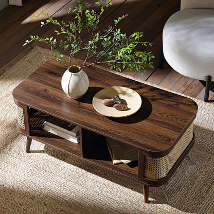 Mango Wooden Table | Modern Rattan Table - Fizzaa - Akway Uncategorized (Image 2)