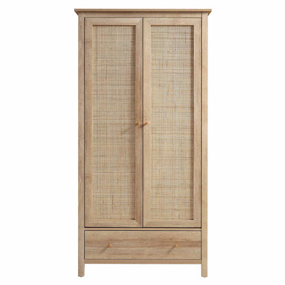 Wooden & Rattan Wardrobe for Timeless Style | Wooden Rattan Work Wardrobe - Elisa - Akway Uncategorized (Image 7)