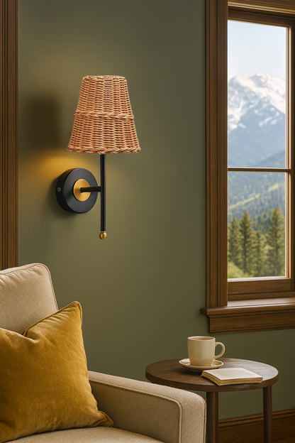 Bamboo Wall Lamp For Living Room | Rattan Wall Light - Geetika
