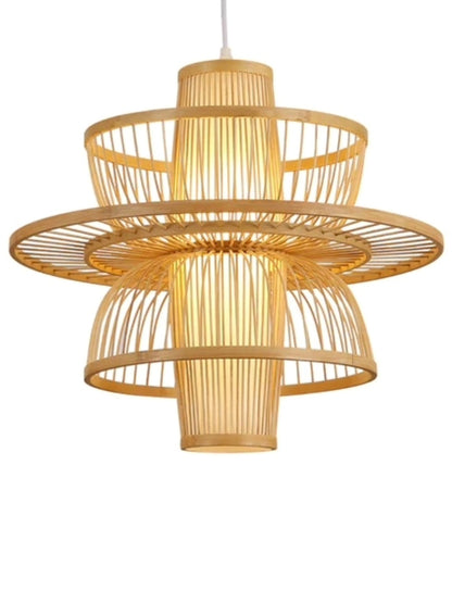 Bamboo Lamp for Living Room | Rattan Pendant light | Cane ceiling light - Ganesh