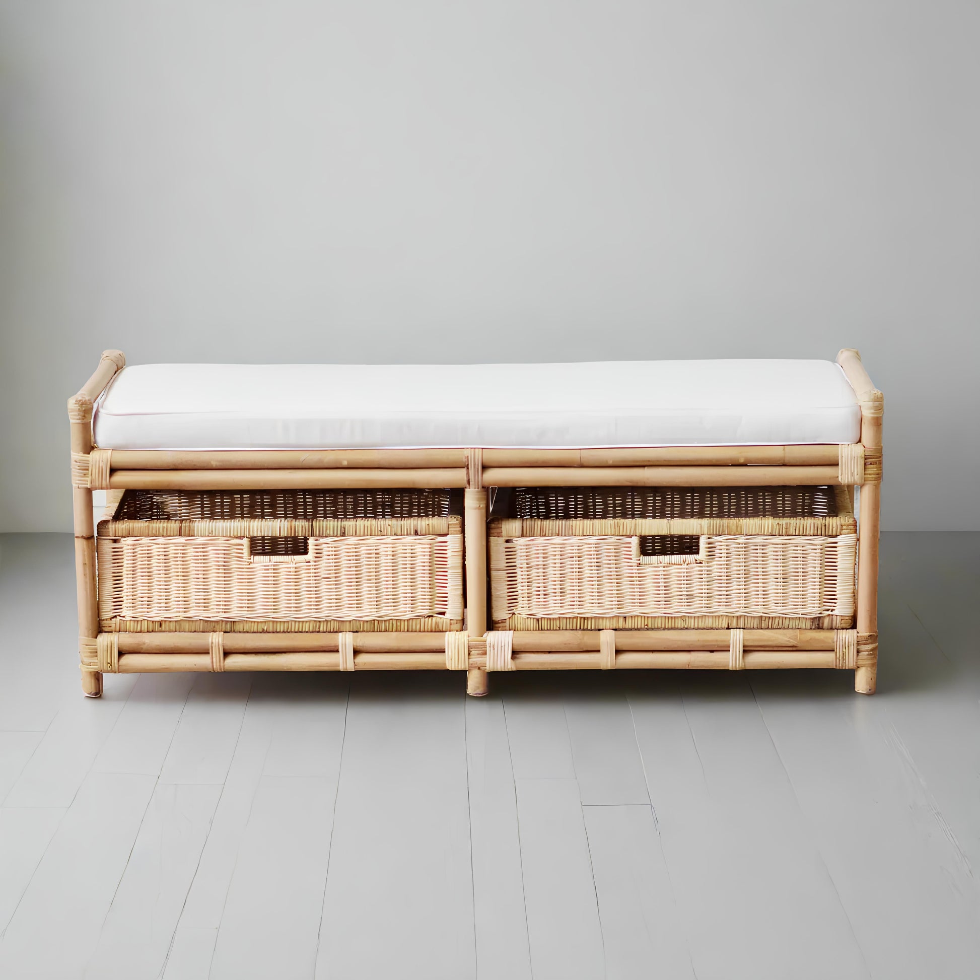 Wooden Rattan Bench Seat | Modern Rattan Bench Seat - Firosa - Akway Uncategorized (Image 1)