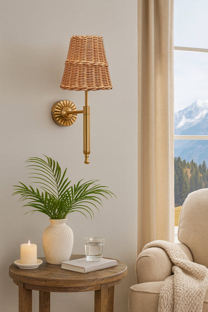 Rattan Wall Lamp For Living Room | Bamboo Wall Scone - Hema