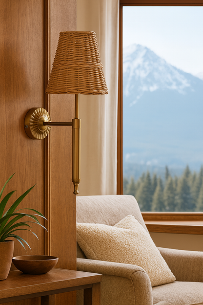 Rattan Wall Lamp For Living Room | Bamboo Wall Scone - Hema