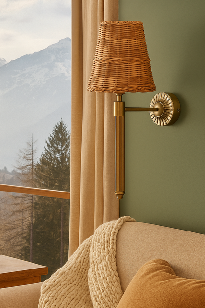 Rattan Wall Light For Living Room | Cane Wall Lamp- Hiral