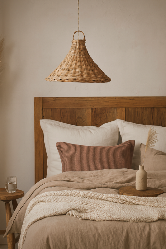 Bamboo Hanging lamp for Living Room | Rattan Pendant light | Cane ceiling light - Hanita by Akway - Image 1