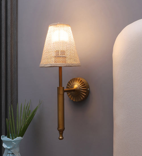 Rattan Wall Lamp for Living Room | Handmade Wall Lamp - Naaz