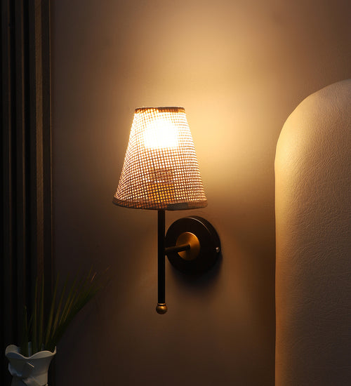 Rattan Wall Lamp for Living Room | Handmade Wall Lamp - Fizal