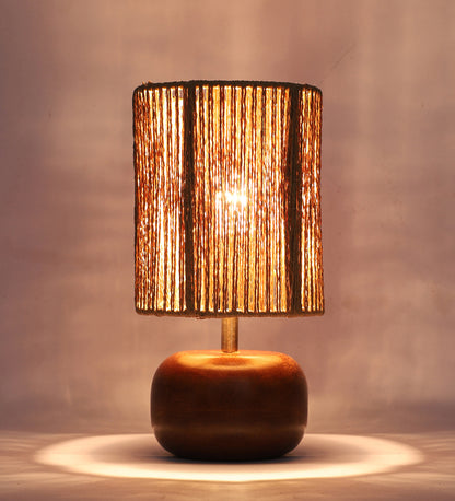 Wooden Table Lamp for Living Room| Table Lamp - Silas - Akway Lighting > Table Lamps (Image 3)