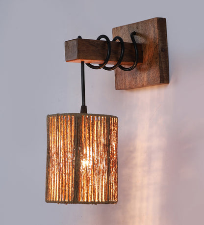 Modern Handcrafted Rattan Wall Lamp for Warm Ambient Lighting - Eleanor - Akway Lighting > Wall Lamps (Image 1)