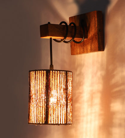 Modern Handcrafted Rattan Wall Lamp for Warm Ambient Lighting - Eleanor - Akway Lighting > Wall Lamps (Image 2)