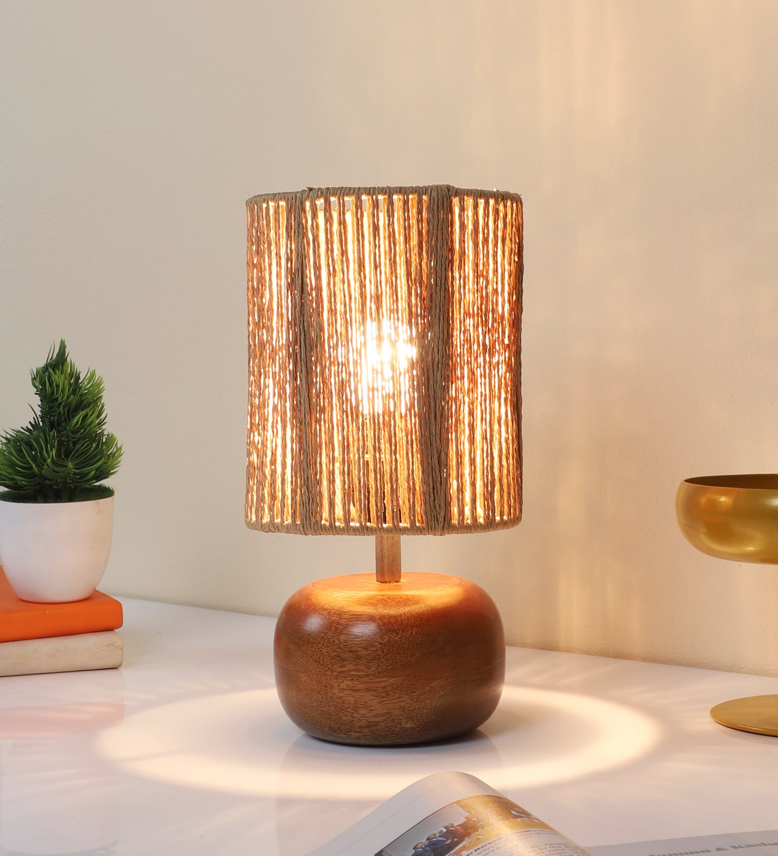 Wooden Table Lamp for Living Room| Table Lamp - Silas - Akway Lighting > Table Lamps (Image 6)