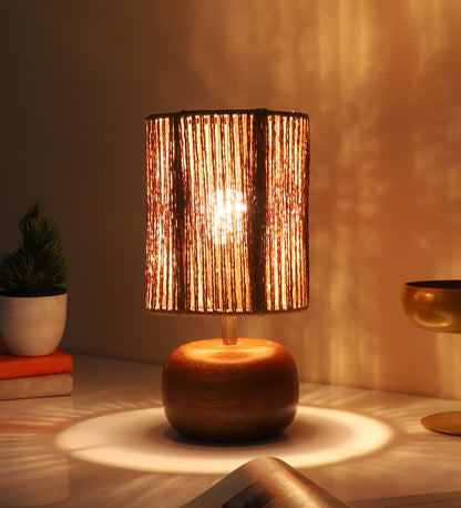Wooden Table Lamp for Living Room| Table Lamp - Silas - Akway Lighting > Table Lamps (Image 4)