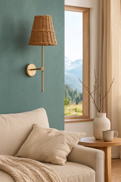 Bamboo Wall Light For Living Room | Rattan Wall Lamp - Inaya - Image 7