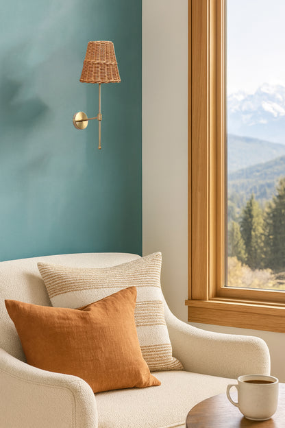 Bamboo Wall Light For Living Room | Rattan Wall Lamp - Inaya - Image 8