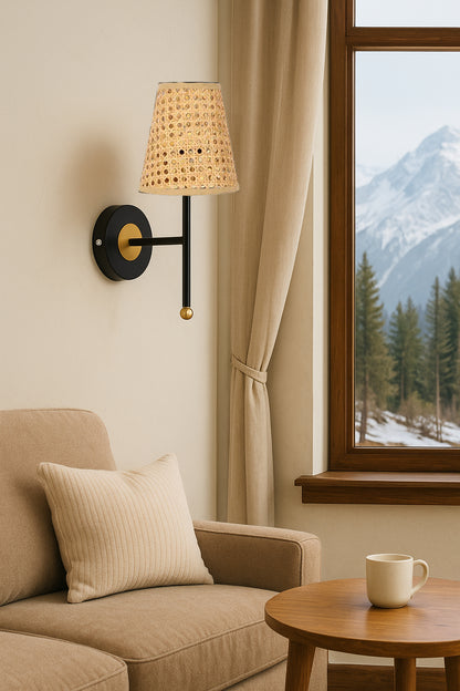 Rattan Wall Lamp For Living Room | Bamboo Wall Light - Ishani