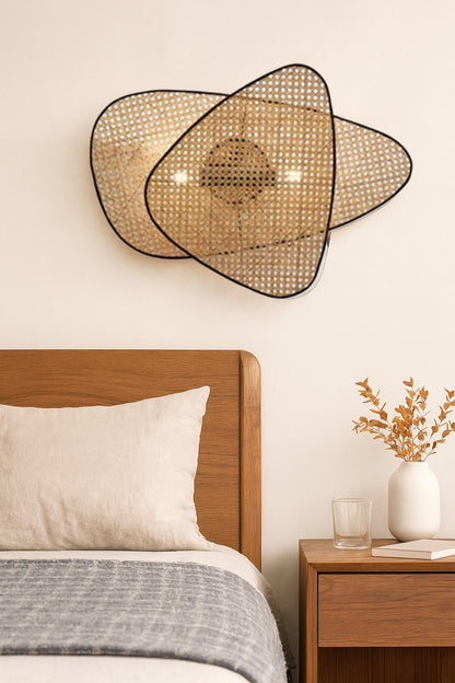 Bamboo Wall lamps For Living Room | Rattan Wall scones | Wicker Wall Lamps | Cane Wall Scones - Ishank by Akway - Image 3