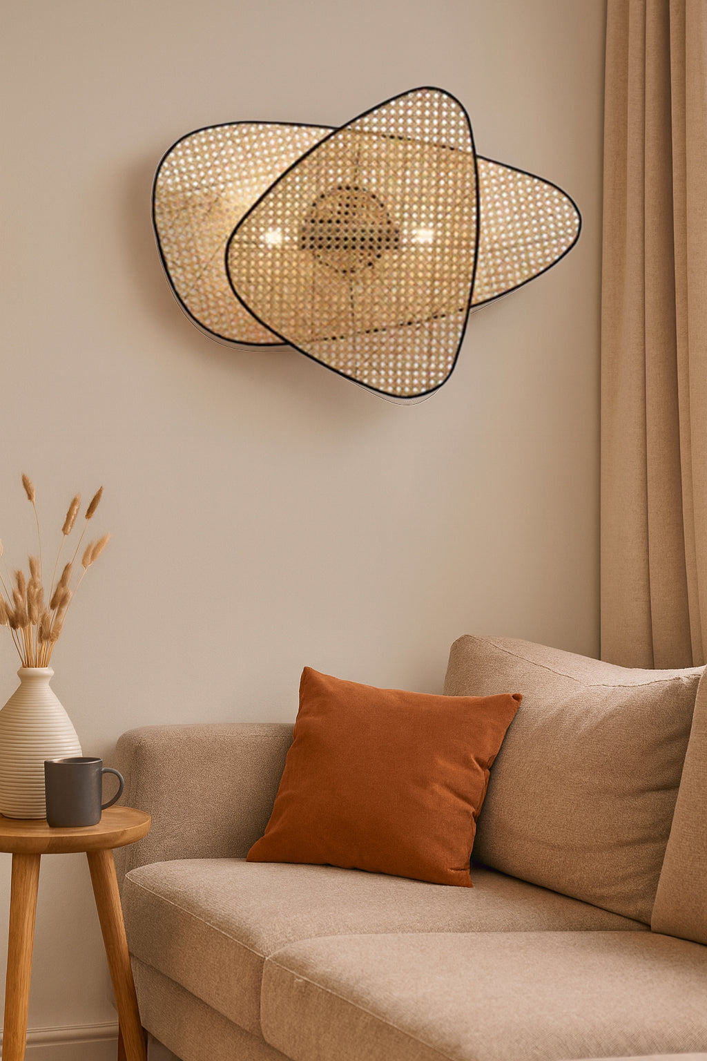 Bamboo Wall lamps For Living Room | Rattan Wall scones | Wicker Wall Lamps | Cane Wall Scones - Ishank by Akway - Image 5