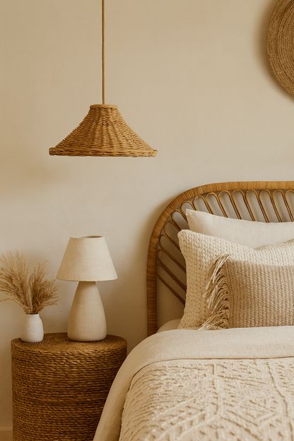 Bamboo Hanging lamp for Living Room | Rattan Pendant light | Cane ceiling light - Jivan by Akway - Image 4