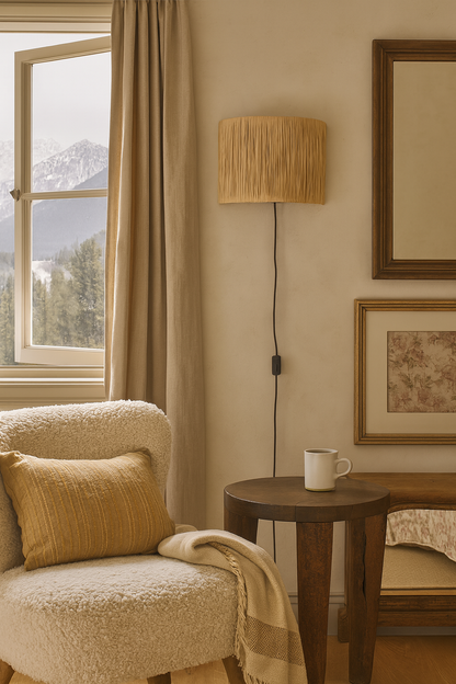 Bamboo Wall lamps For Living Room | Rattan Wall scones | Wicker Wall Lamps | Cane Wall Scones - Kaia