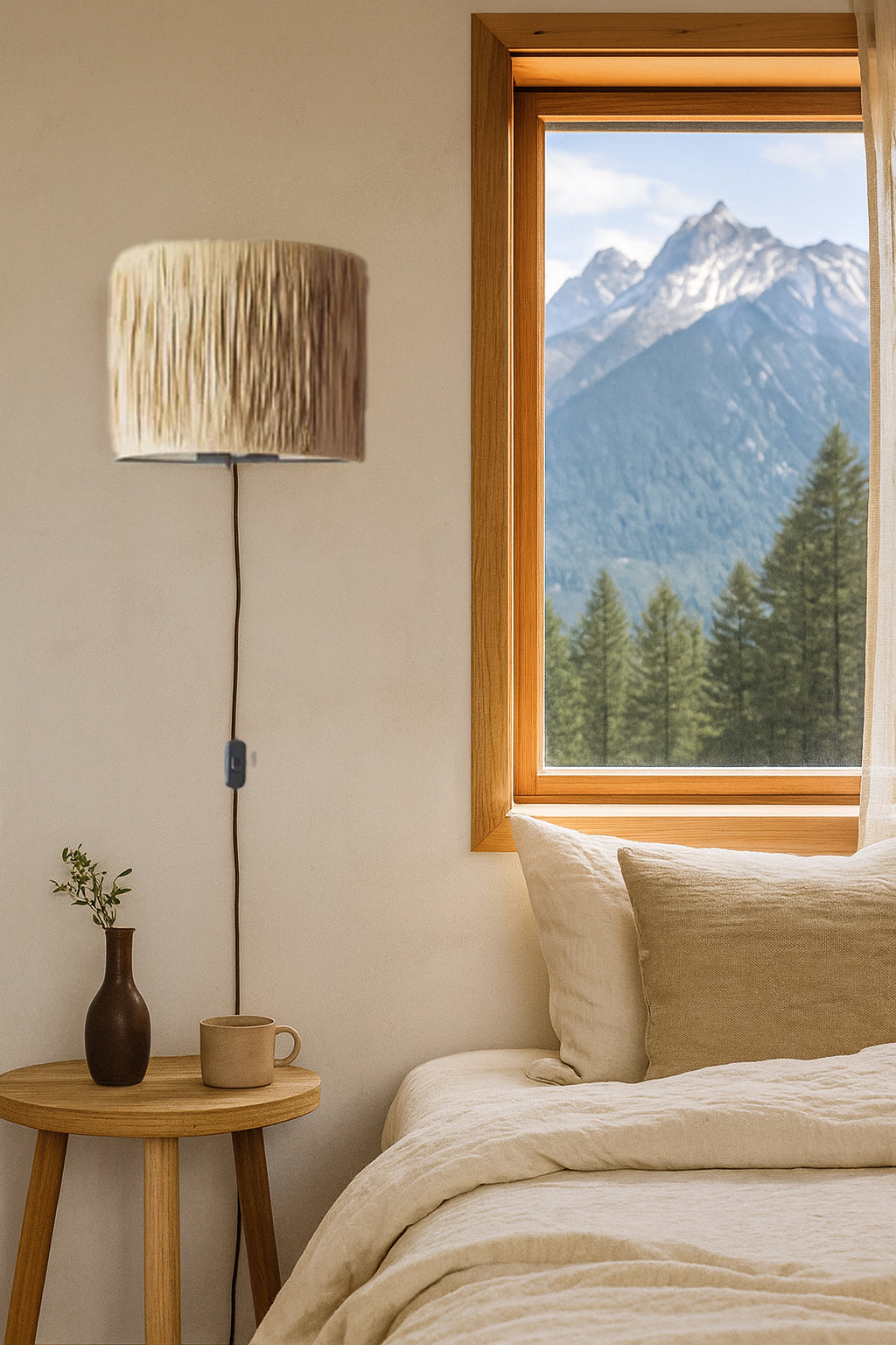 Bamboo Wall lamps For Living Room | Rattan Wall scones | Wicker Wall Lamps | Cane Wall Scones - Kaia