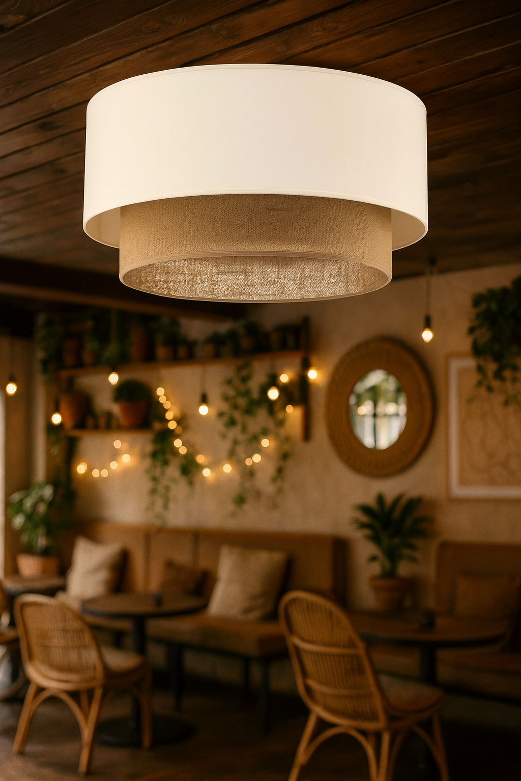 Jute Light for Living Room | Jute Ceiling light | Handmade Jute Lamp - Kala - Image 3