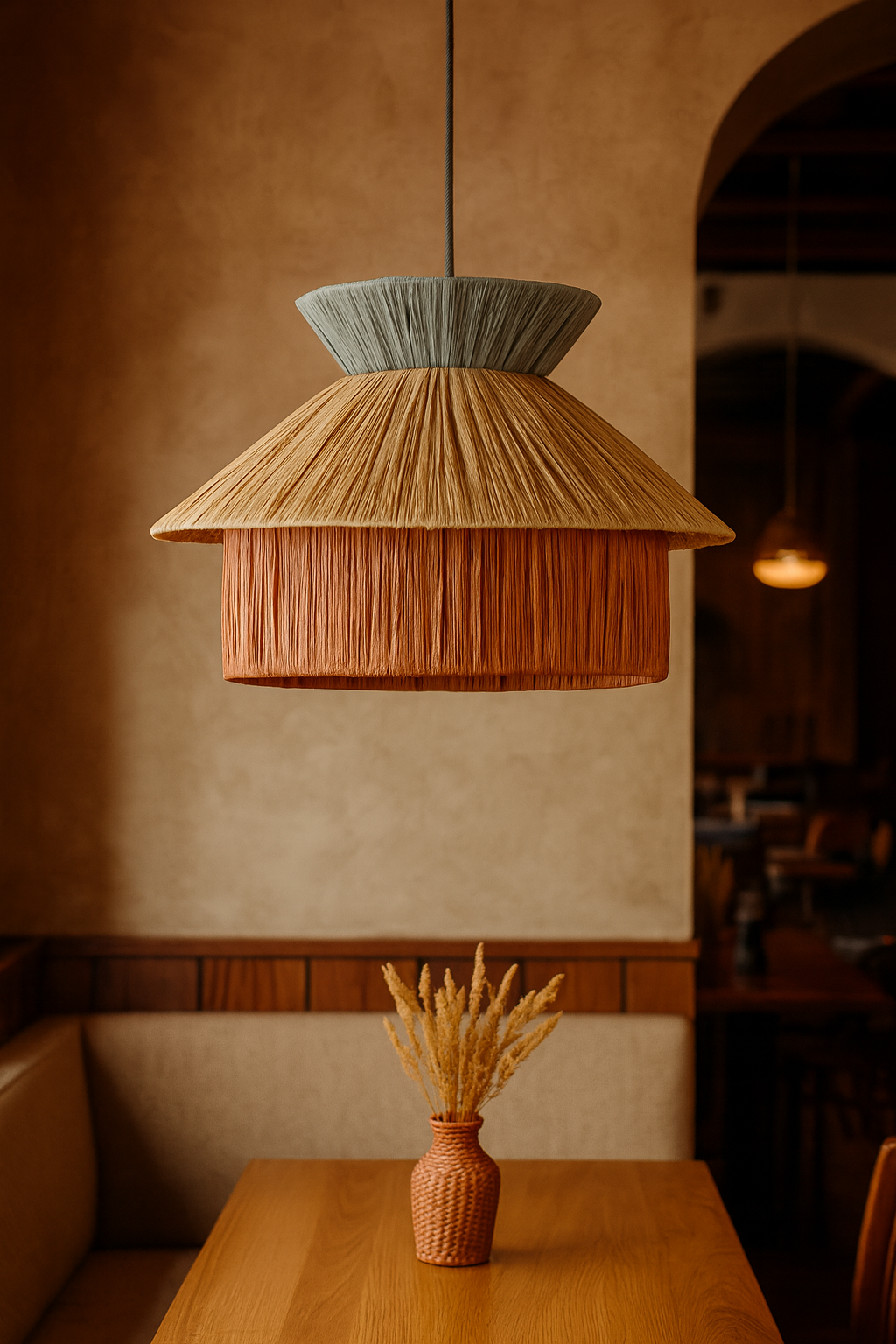 Bamboo Hanging lamp for Living Room | Rattan Pendant light | Cane ceiling light - Lavanya by Akway - Image 2