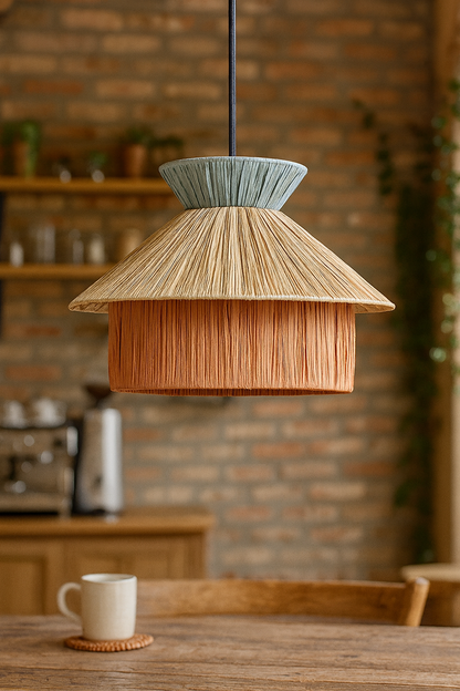 Bamboo Hanging lamp for Living Room | Rattan Pendant light | Cane ceiling light - Lavanya by Akway - Image 6