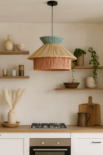 Bamboo Hanging lamp for Living Room | Rattan Pendant light | Cane ceiling light - Lavanya by Akway - Image 8