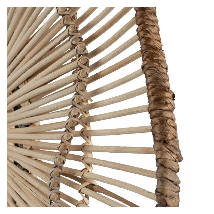 Bamboo Wall Mirror for living room | Cane Wall Mirror | Rattan Mirror - Anaisha - Akway