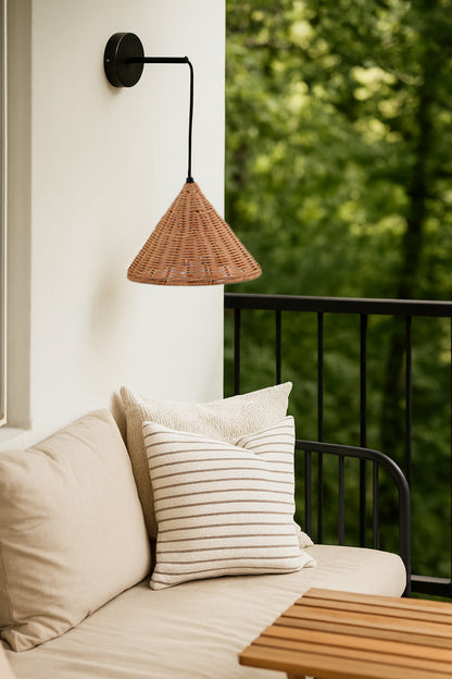 Bamboo Wall lamps For Living Room | Rattan Wall scones | Wicker Wall Lamps | Cane Wall Scones - Mahika by Akway - Image 4