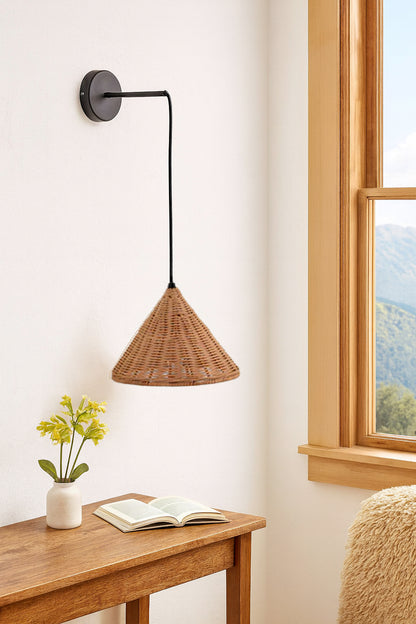 Bamboo Wall lamps For Living Room | Rattan Wall scones | Wicker Wall Lamps | Cane Wall Scones - Mahika by Akway - Image 2