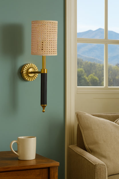 Rattan Wall Lamp For Living Room | Rattan Wall Light - Nisha