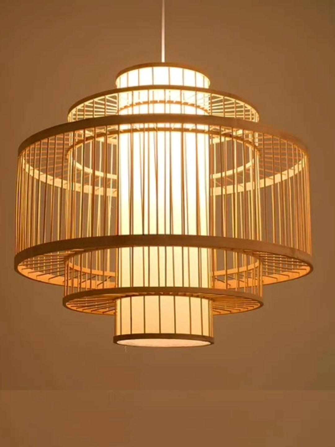 Bamboo Hanging lamp for Living Room | Rattan Pendant light | Cane ceiling light - Navya - Akway