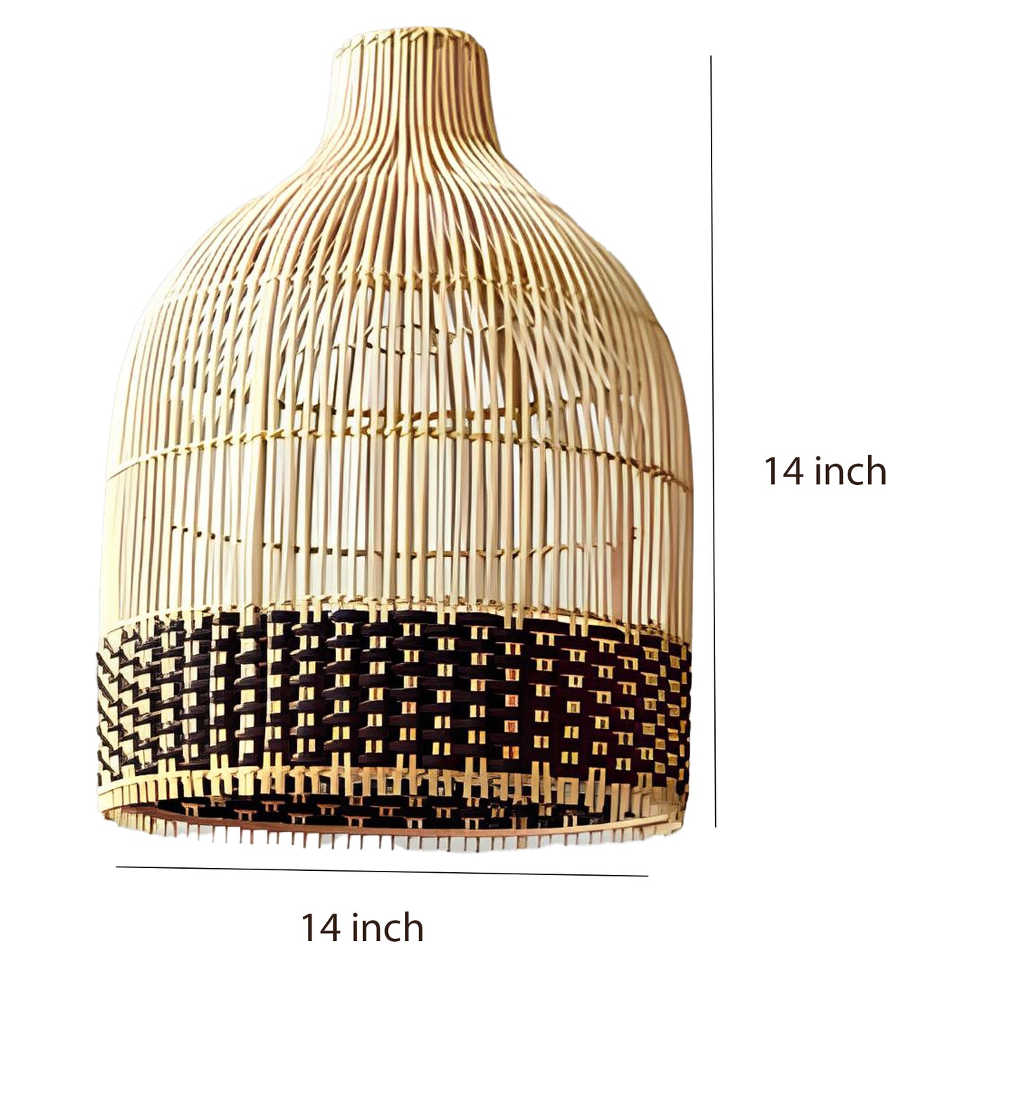 Bamboo Hanging lamp for Living Room | Rattan Pendant light | Cane ceiling light - Nimit