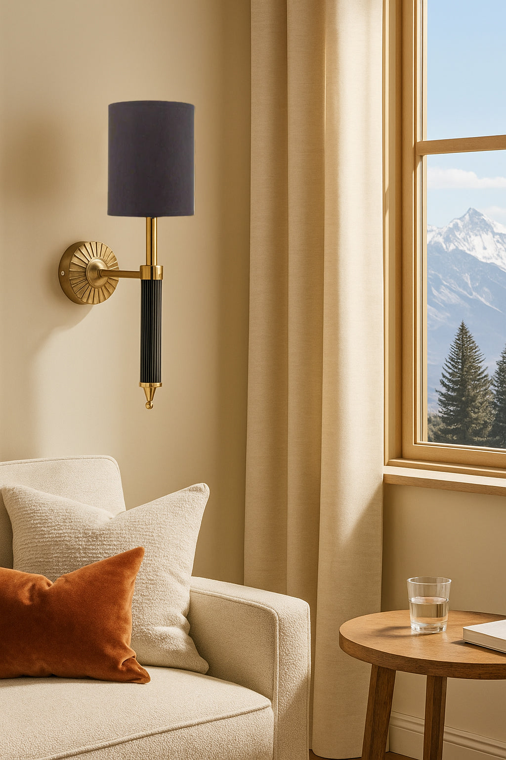 Modern Wall Light For Living Room | Antique Brass Finish Lamp - Osha