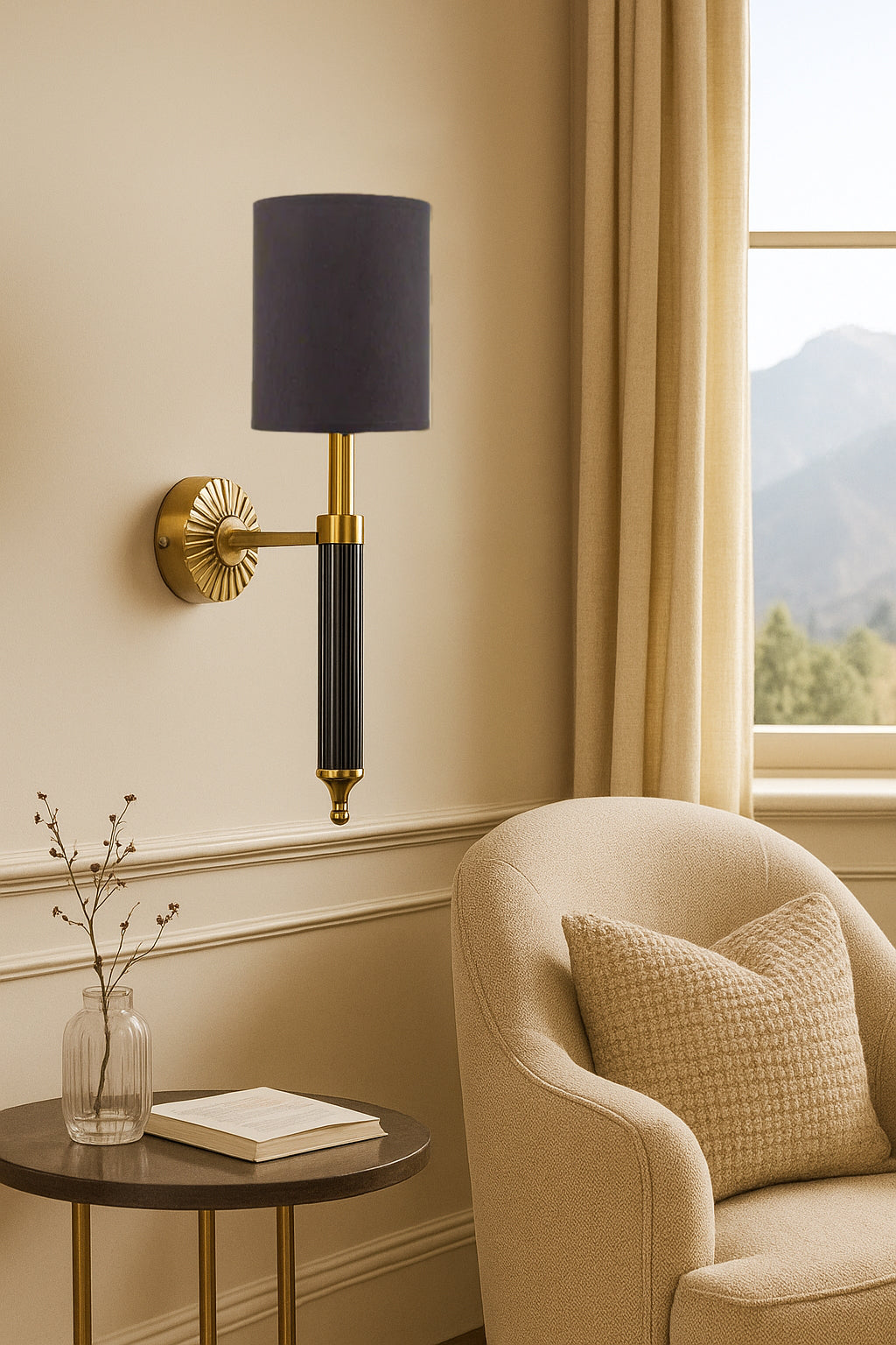 Modern Wall Light For Living Room | Antique Brass Finish Lamp - Osha