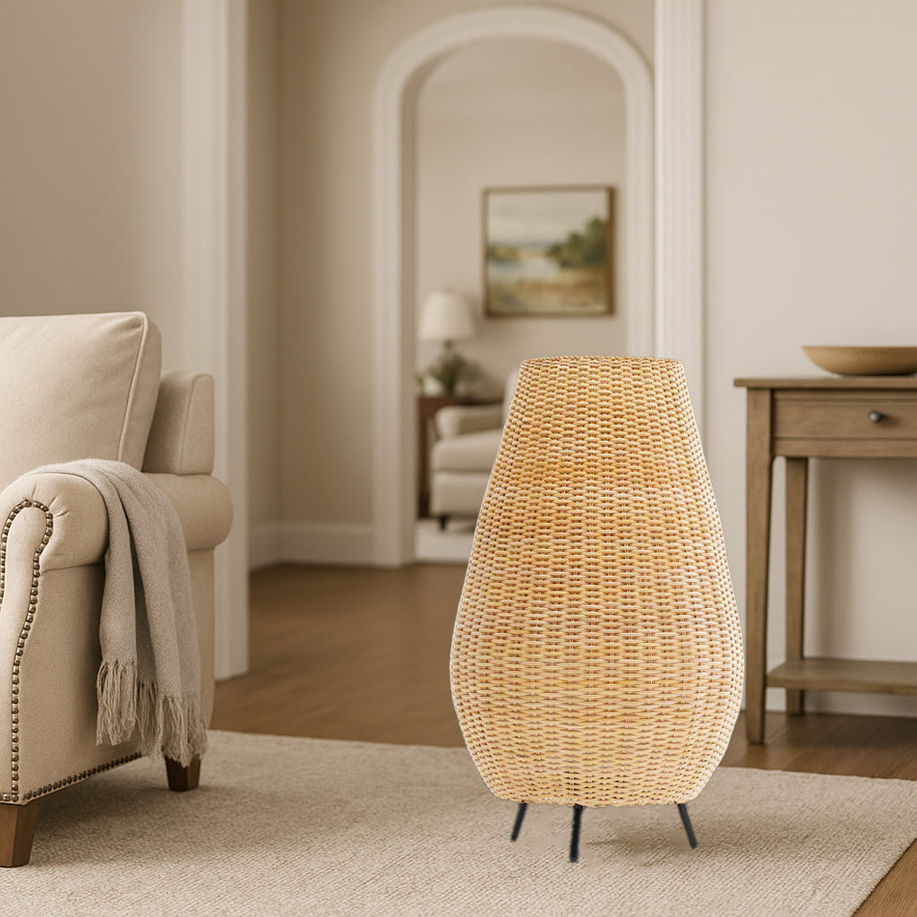 Rattan Floor Lamp | Bamboo Floor Lamp | Cane Floor Lamp -Raina by Akway - Image 2