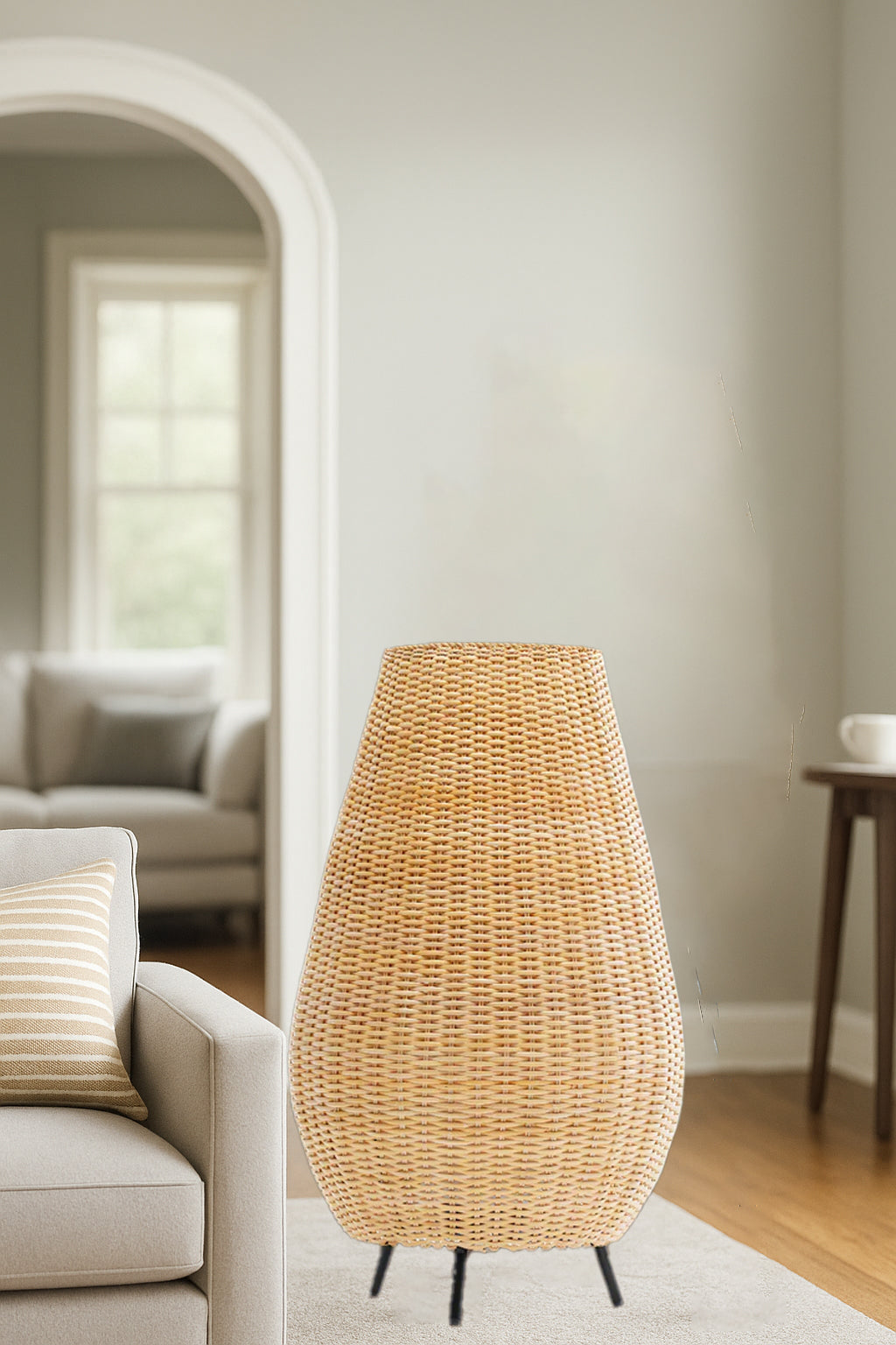 Rattan Floor Lamp | Bamboo Floor Lamp | Cane Floor Lamp -Raina by Akway - Image 4