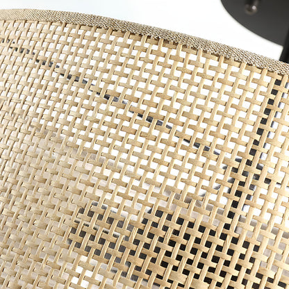 Rattan Ceiling Flush Mount Lamp for Living Room | Cane Pendant light | Wicker ceiling light - Saberiyas - Akway Uncategorized