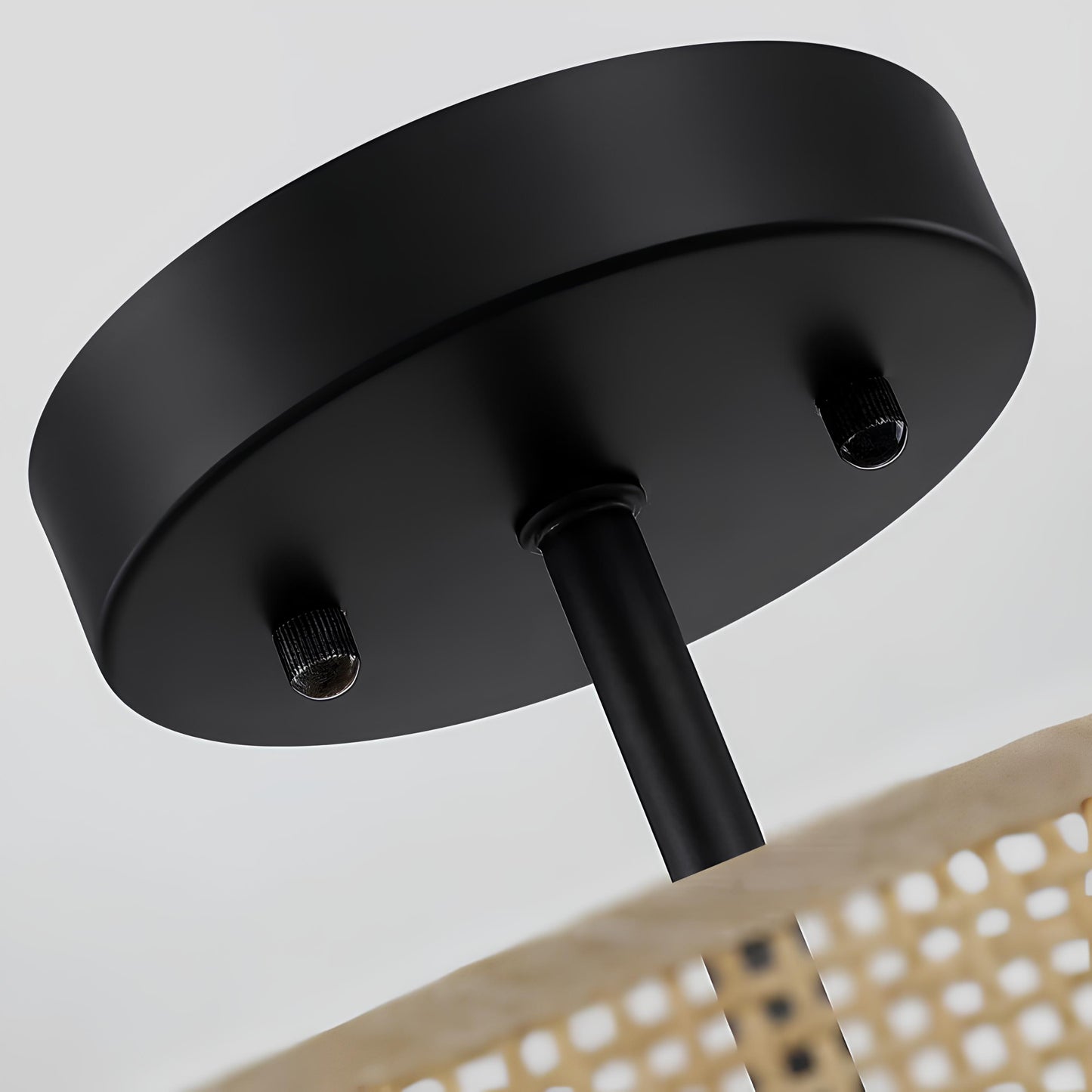 Rattan Ceiling Flush Mount Lamp for Living Room | Cane Pendant light | Wicker ceiling light - Saberiyas - Akway Uncategorized