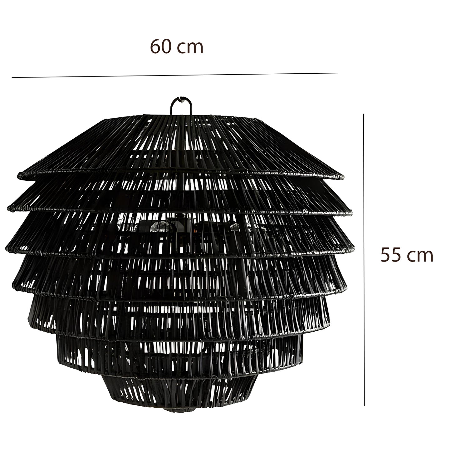 Bamboo Hanging lamp for Living Room | Rattan Pendant light | Cane ceiling light - Sareek