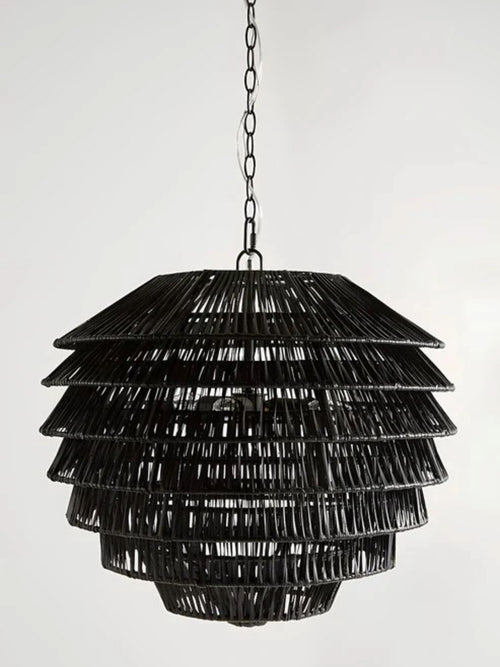 Bamboo Chandelier for Drawing Room | Cane Hanging Light - Sareek