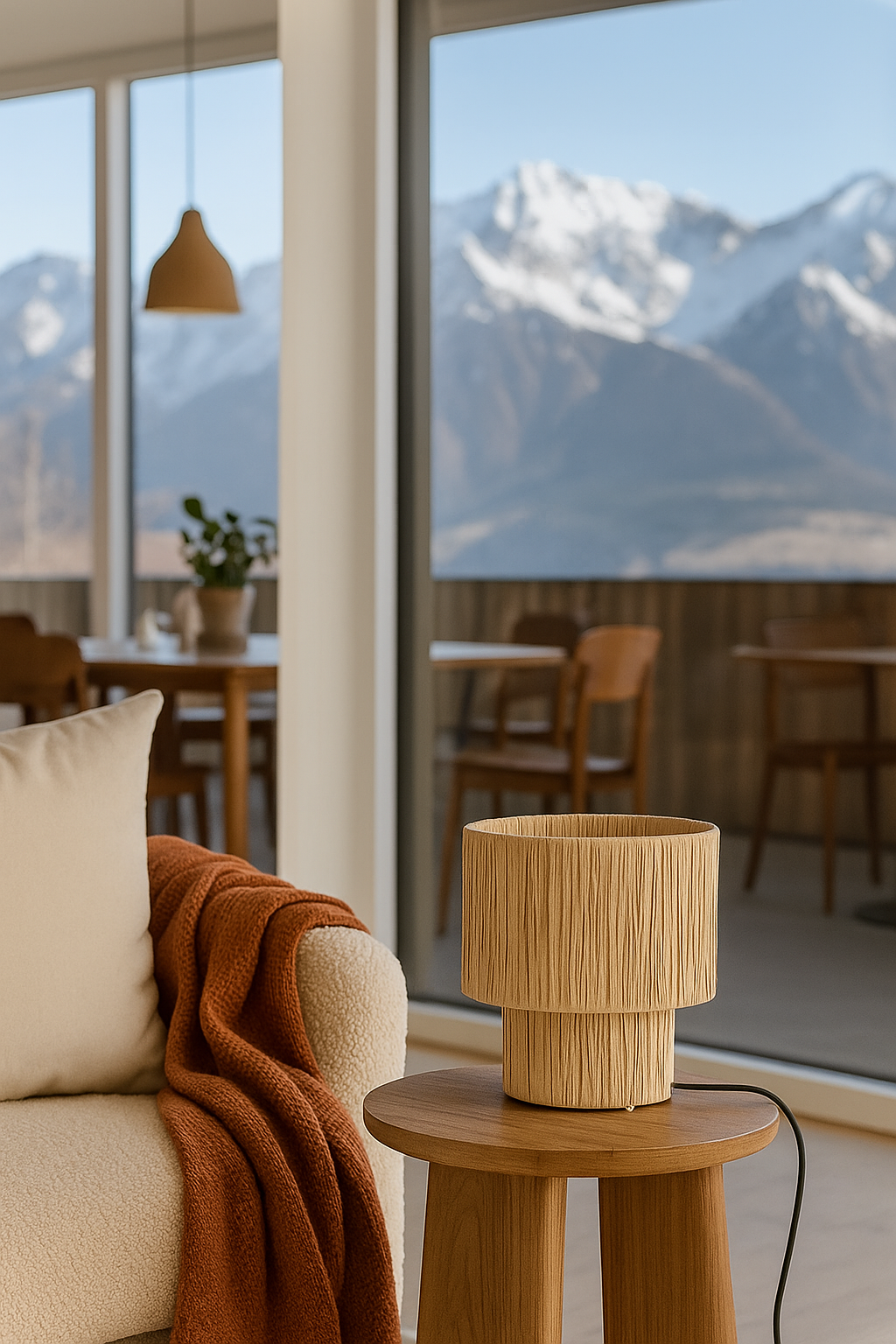 Rattan Table lamp for Living room | Bamboo Bedside table lamp | Cane Table lamp -Tanya