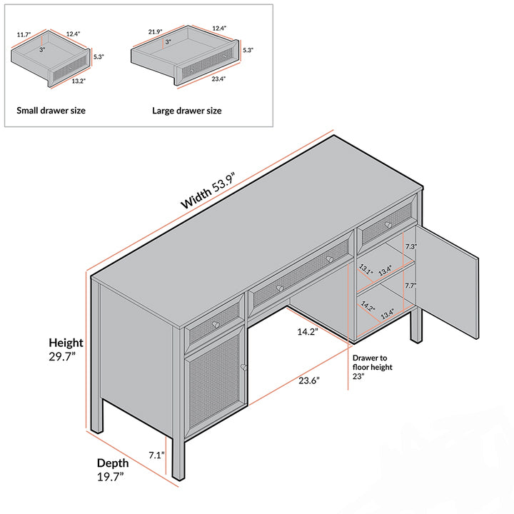 Mango Wooden Table | Modern Rattan Table - Dhonii by Akway
